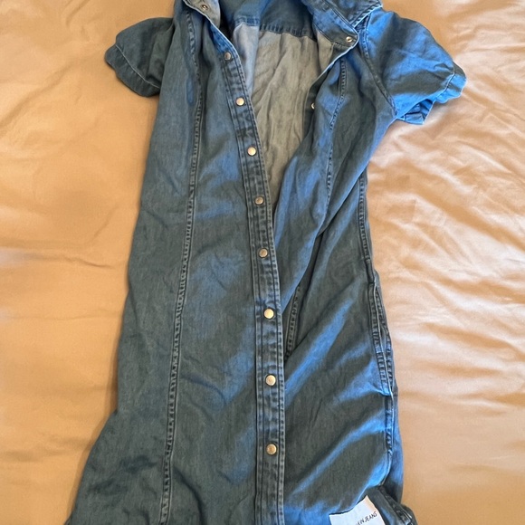 Blue Denim Button-Up Dress - Picture 1 of 5